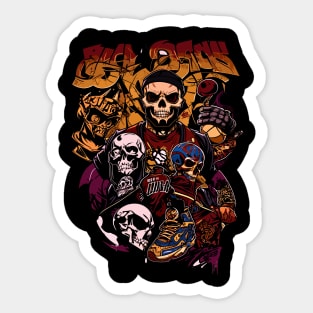 Graffiti skull basketball player Sticker